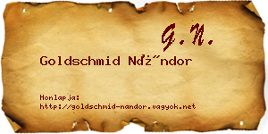 Goldschmid Nándor névjegykártya
